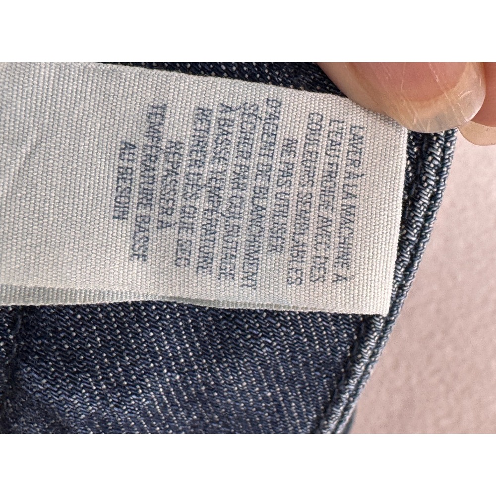 American Eagle Women's 4 Long Wide Leg Flare Jeans Dark Wash Y2K Low Rise - Picture 6 of 12